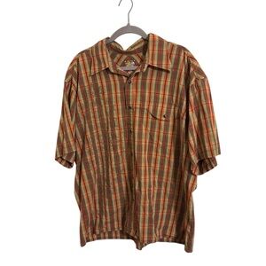 Mountain Hardwear Short Sleeve Pearl Snap Plaid Pattern Shirt XL‎